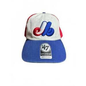 VINTAGE Montreal Expos '47 Brand Cooperstown Collection STRAPBACK Hat Cap OSFA